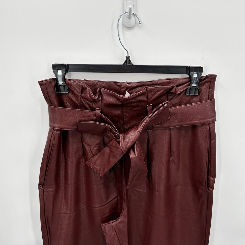 COMMANDO NWT Faux Leather Paperbag Pants in Oxblood // S - Picture 8 of 12